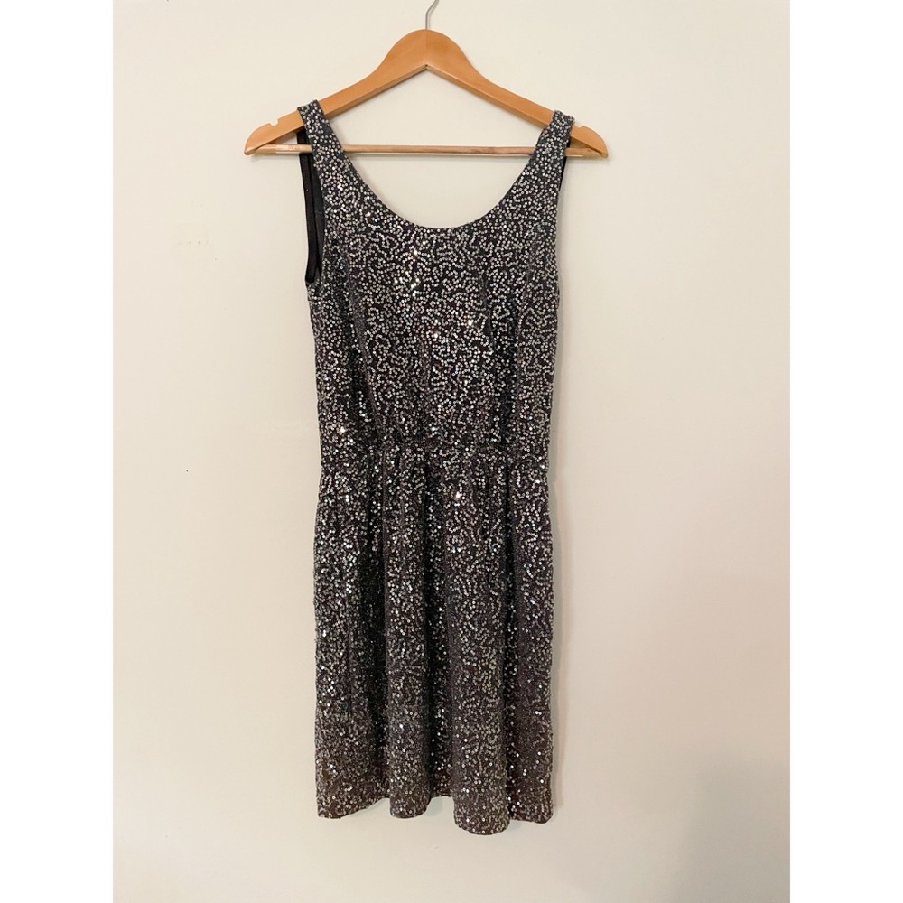 Elegant Black and Silver Sequin Women's Dress